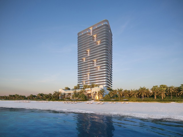 Waldorf Astoria Residences tower on the beach in Pompano Beach